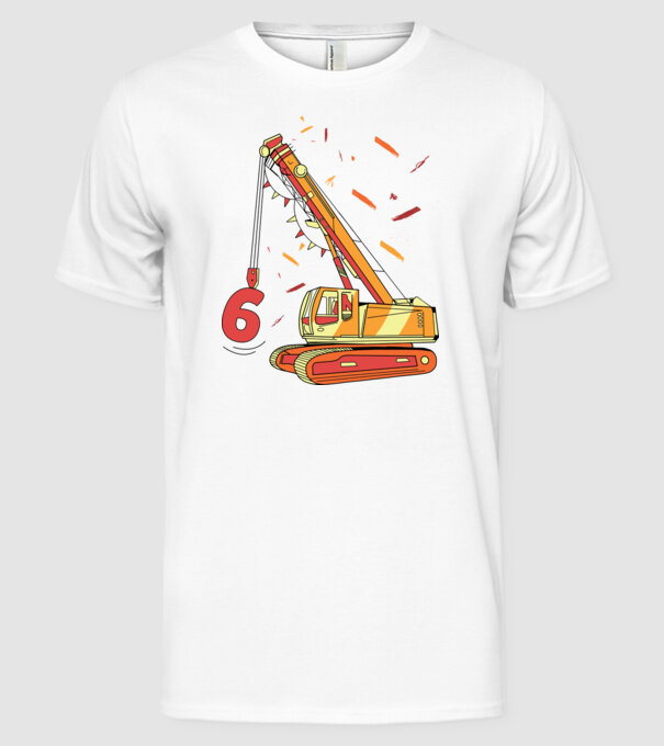 Prindere 6th Birthday model alb pe tricou