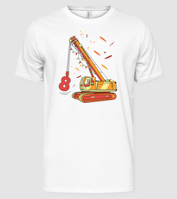 Prindere 8th Birthday model alb pe tricou