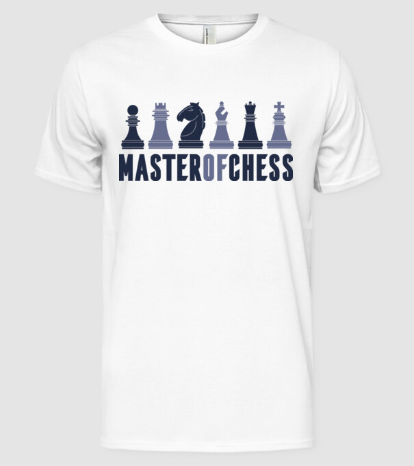 Master of Chess model alb pe tricou