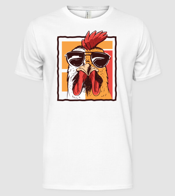 Pui cool model alb pe tricou