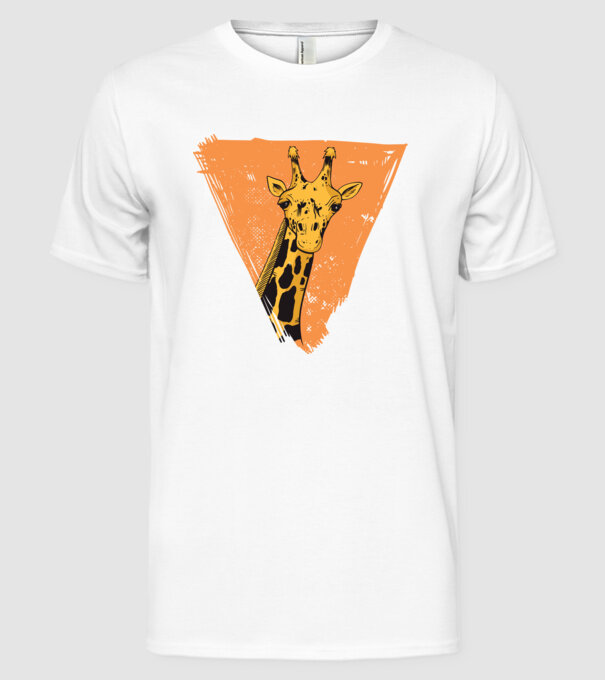 Girafă cool model alb pe tricou