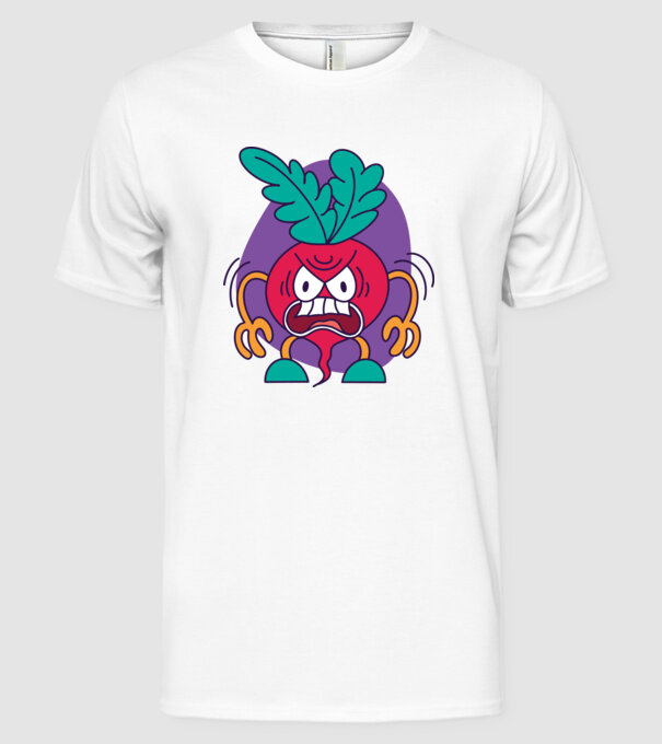Ridichi supărat model alb pe tricou