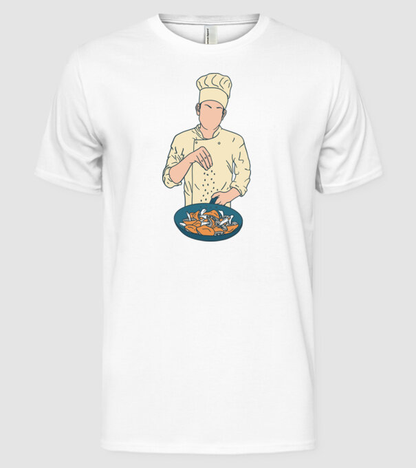 Maestru Bucătar model alb pe tricou