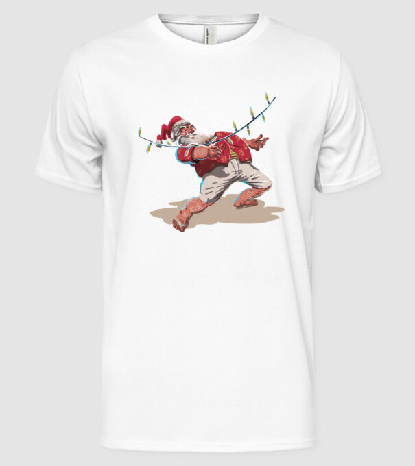 Limbo Moș Crăciun model alb pe tricou