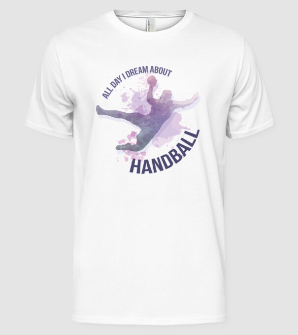 Visez la handbal în fiecare zi model alb pe tricou