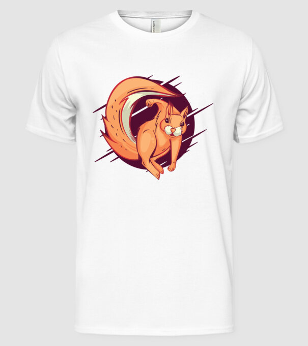 Supererou veveriță model alb pe tricou