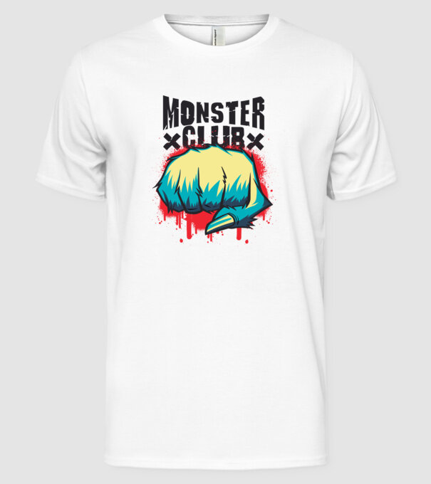 Monster Club model alb pe tricou