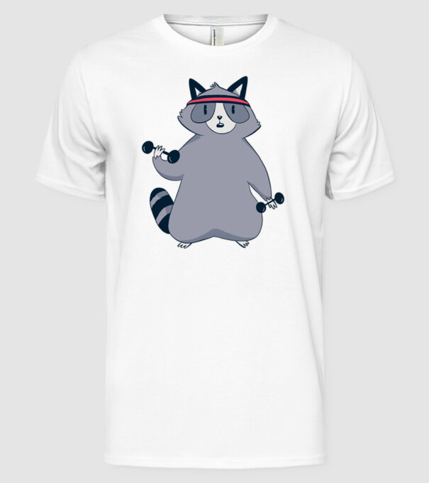Raton antrenament model alb pe tricou