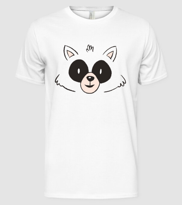 Cap Raton model alb pe tricou