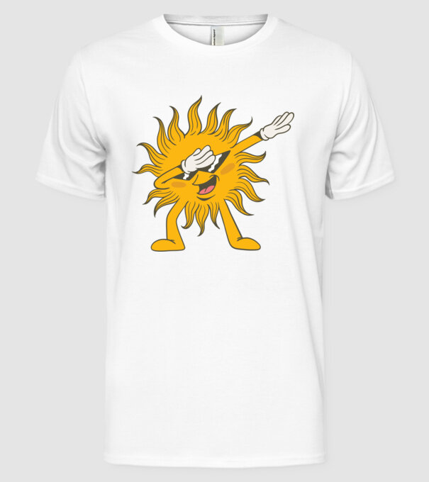 Soare DAB model alb pe tricou