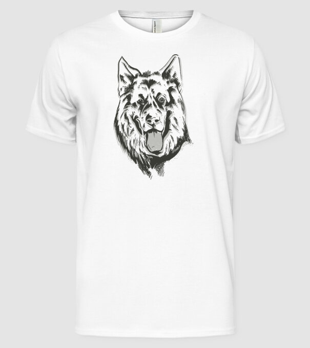 Cap Ciobănesc german model alb pe tricou