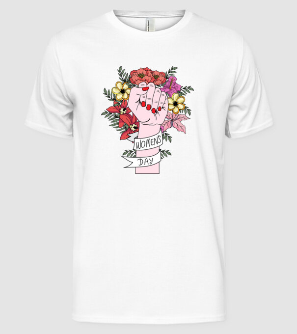Ziua Internațională a Femeii 8 martie model alb pe tricou