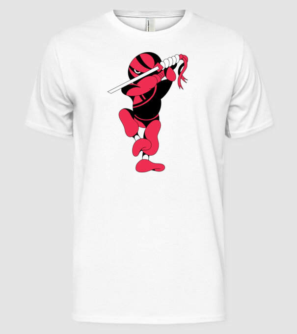 Ninja model alb pe tricou