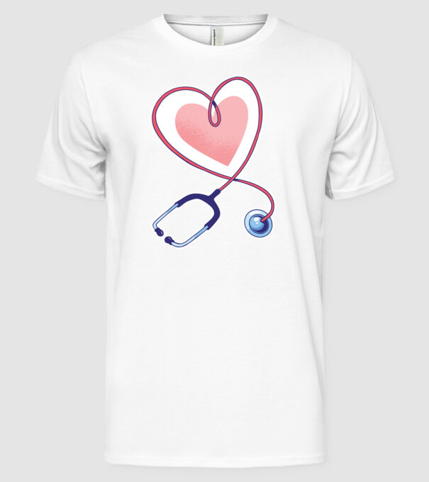 Soră Asistentă Stetoscop model alb pe tricou