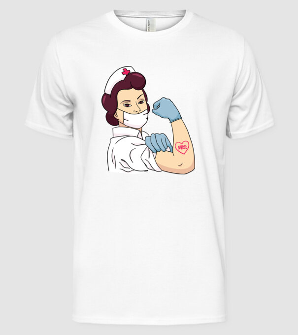 Soră Asistentă model alb pe tricou