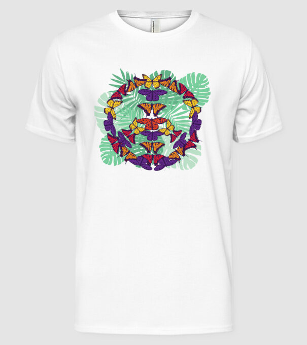 Peace tricou cu fluturi model alb pe tricou