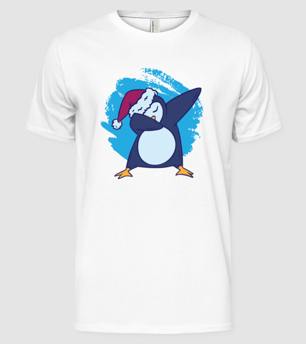 Pinguin DAB model alb pe tricou