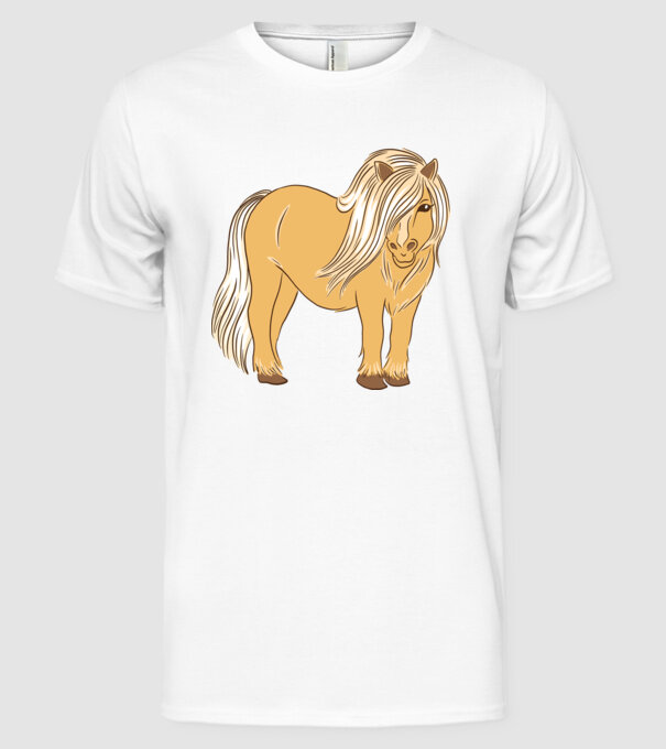 Ponei model alb pe tricou