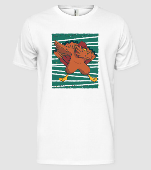 Curcan DAB Ziua Recunoștinței Thanksgiving model alb pe tricou