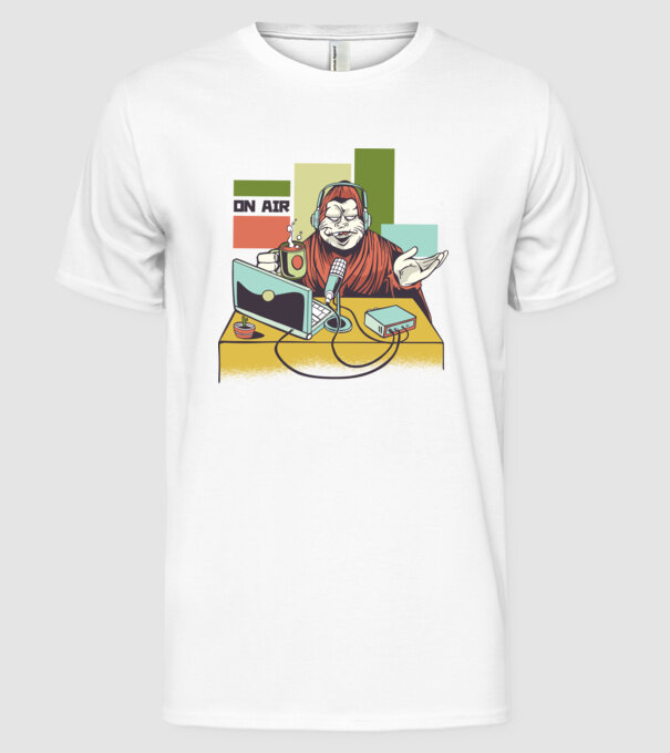 Yeti cu Radio model alb pe tricou