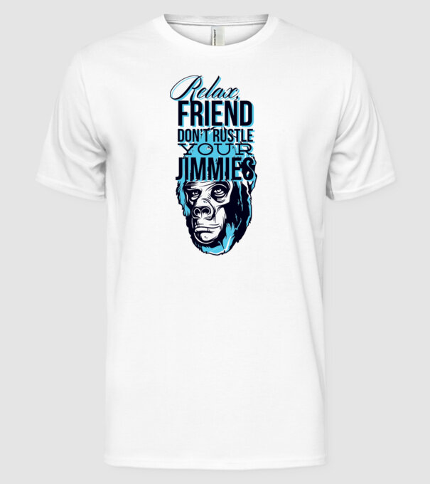 Relax Friend model alb pe tricou
