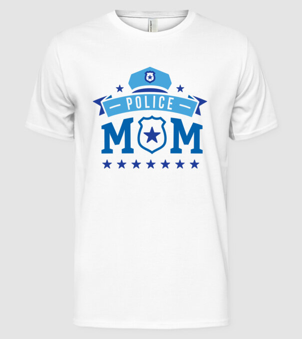 Mamă Polițist model alb pe tricou