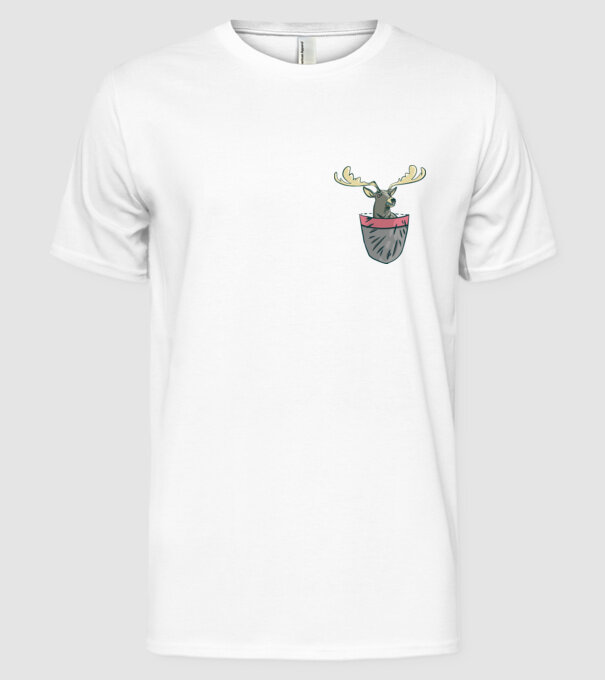 buzunar ren model alb pe tricou
