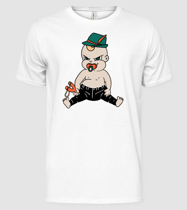 Bebe neastâmpărat model alb pe tricou
