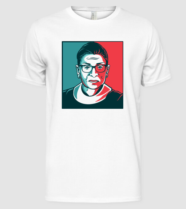 Ruth Bader Ginsburg model alb pe tricou