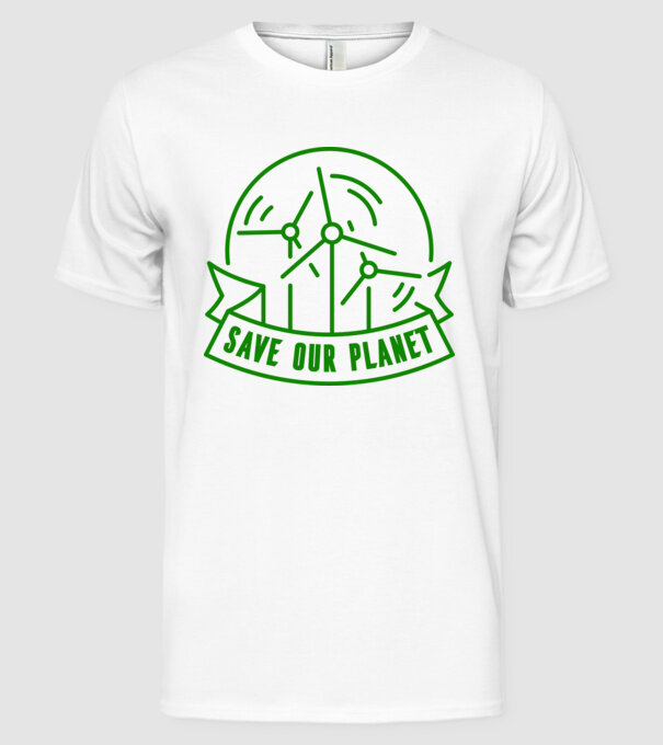 Save Our Planet - Ziua Pământului model alb pe tricou