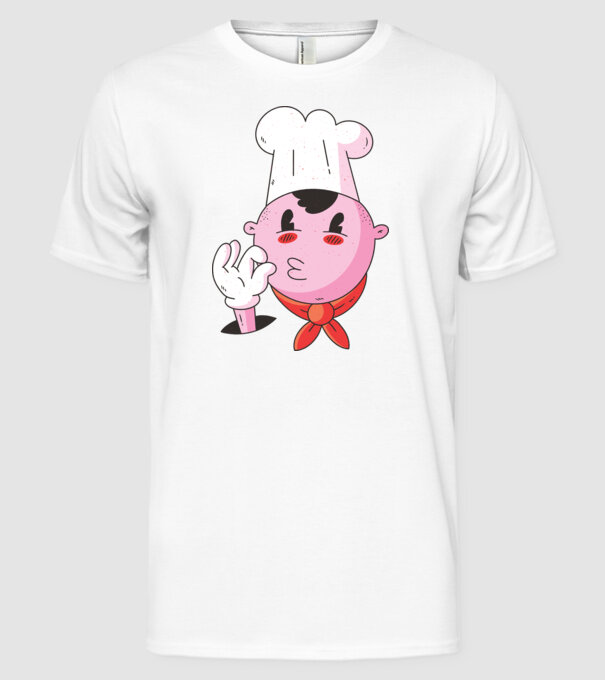 Degustare bucătar model alb pe tricou