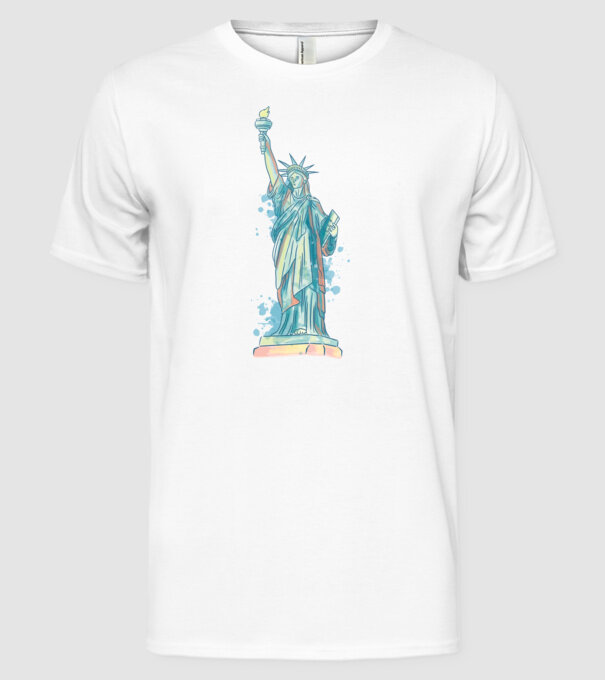 Statuia Libertății model alb pe tricou