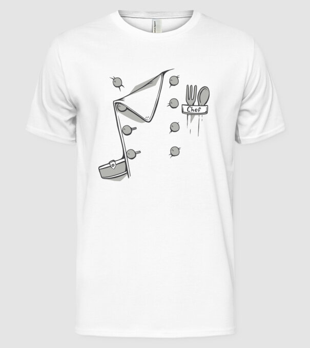 Costum bucătar model alb pe tricou
