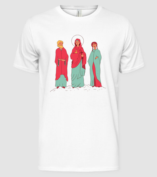 Sfinți model alb pe tricou