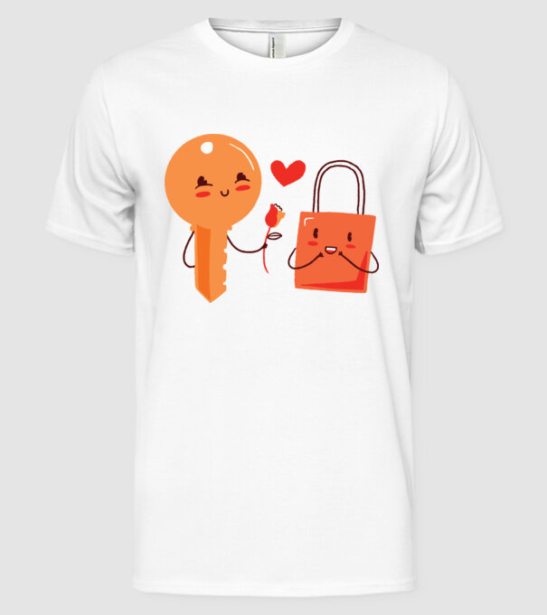 Lacăt Dragoste model alb pe tricou