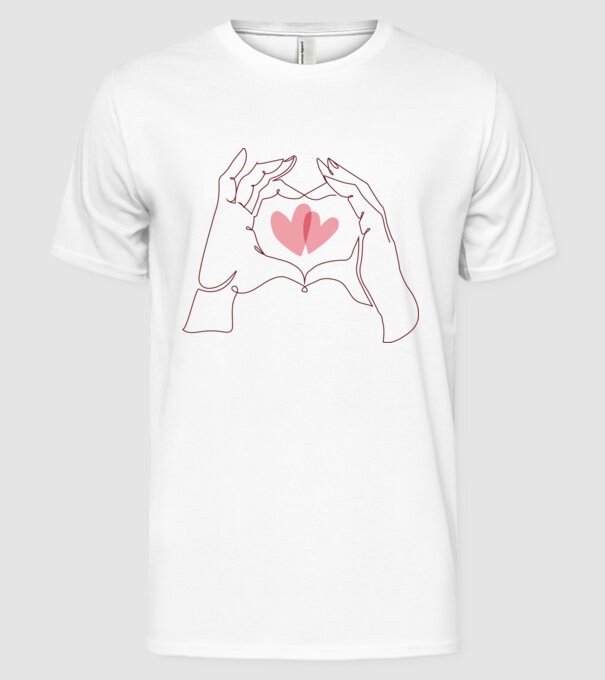 Dragoste Valentine inimă model alb pe tricou