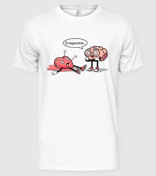 Inimă frântă - Terapie creier vs inimă model alb pe tricou