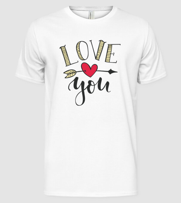 'Te iubesc tricou pentru Valentine''s Day' model alb pe tricou