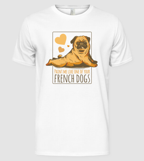 Mops sexy model alb pe tricou