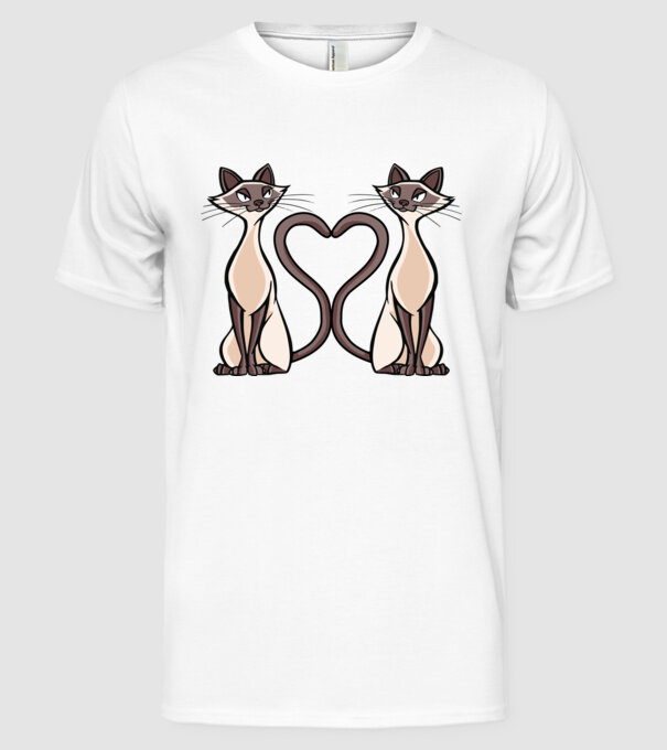 Pisicuțe Siameze model alb pe tricou