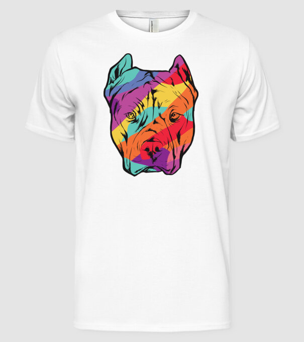 Cap colorat Pitbull model alb pe tricou