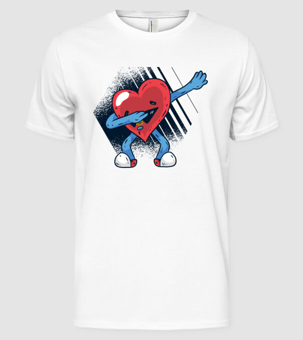 'Inimă DAB Floss Heart tricou amuzant pentru Valentine''s Day' model alb pe tricou