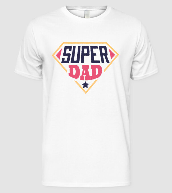 Super Tata model alb pe tricou
