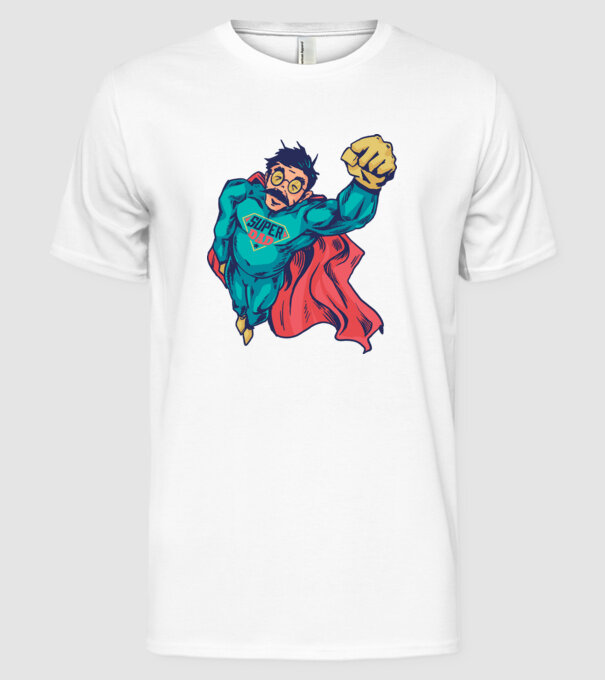 Super Tata model alb pe tricou