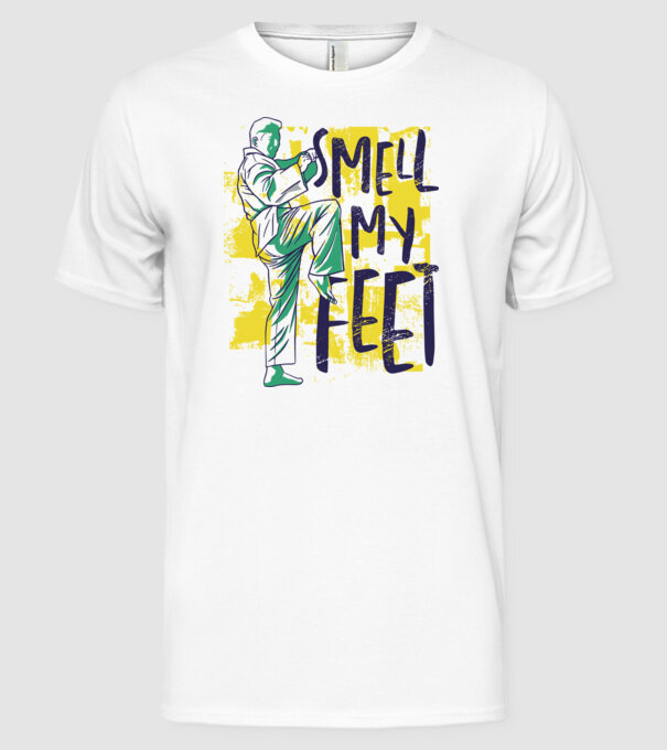 Taekwondo model alb pe tricou