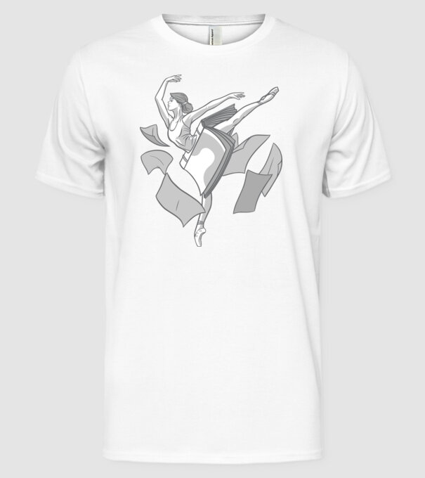 Balerină dansatoare model alb pe tricou