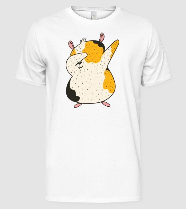 Porcușor de Guineea model alb pe tricou