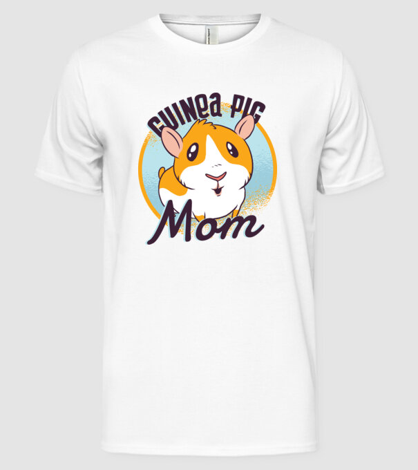 Mamă Porcușor de Guineea model alb pe tricou