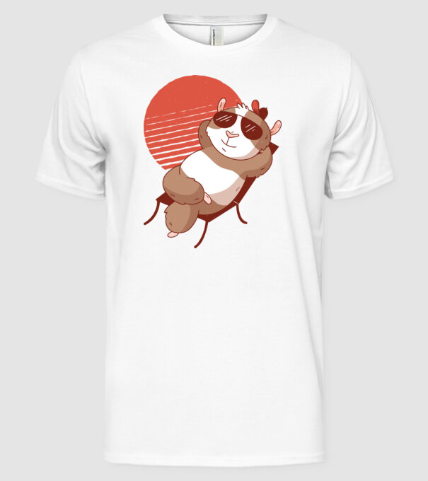 Porcușor de Guineea Relax model alb pe tricou