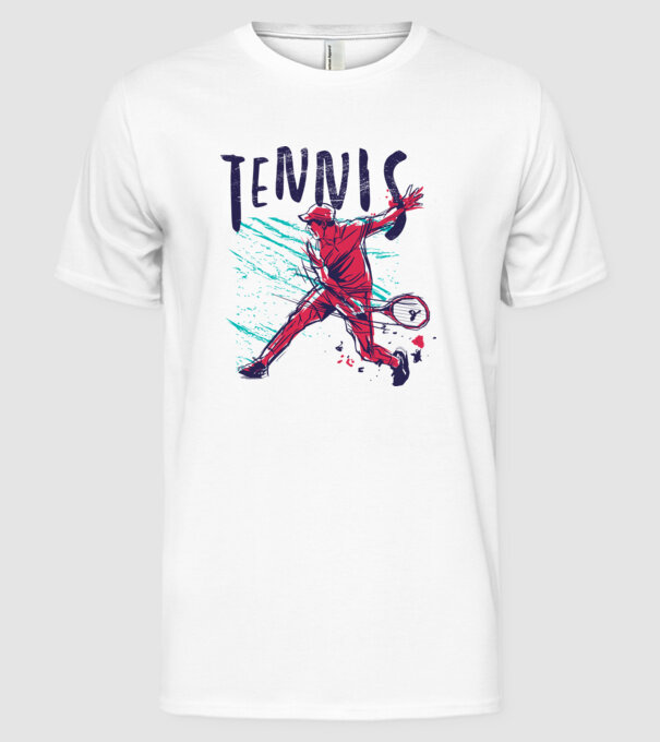 Tennis model alb pe tricou